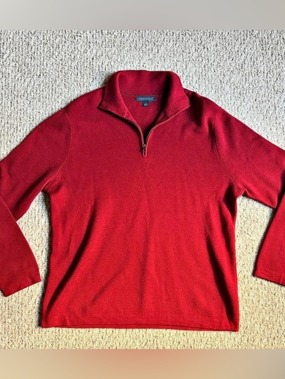 Banana Republic Quarter-Zip Wool Blend Red XL